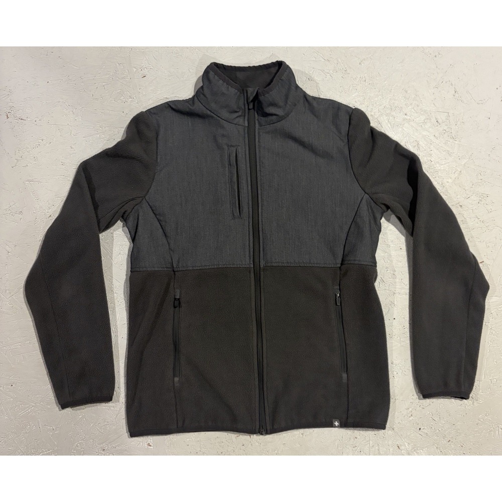FIGS Ferrier Scrub Gray Fleece Jacket Size XS Full Zip Side Pockets Workwear